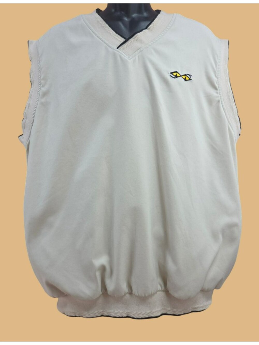 Snake Eyes Mens Beige V-Neck Golf Jacket Vest NWT NEW